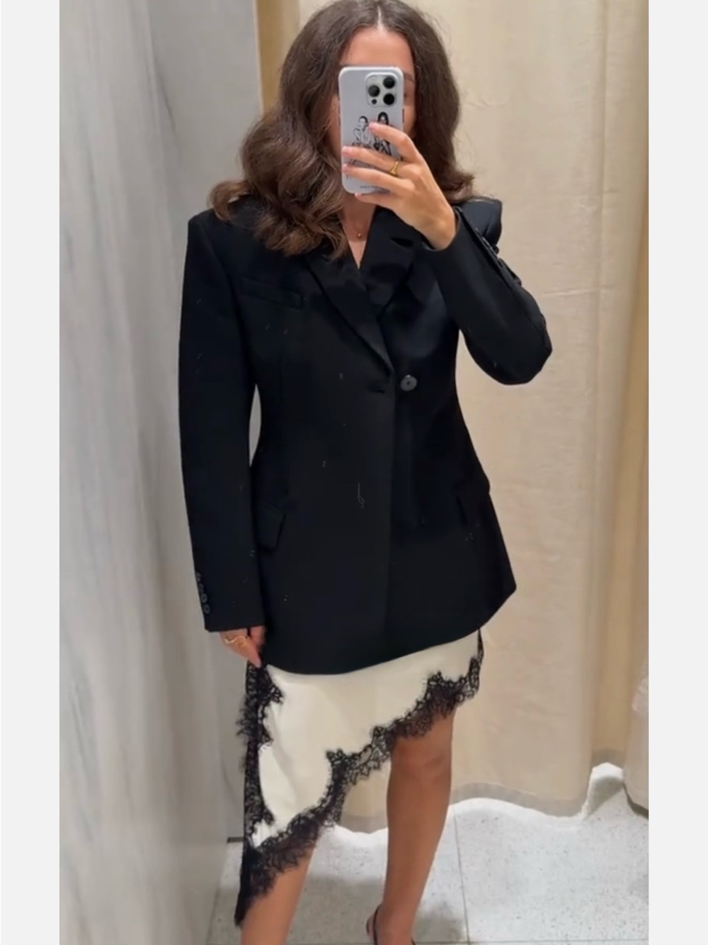 ZARA ZW COLLECTION FITTED BUTTON BLAZER SIZE M - Picture 13 of 14
